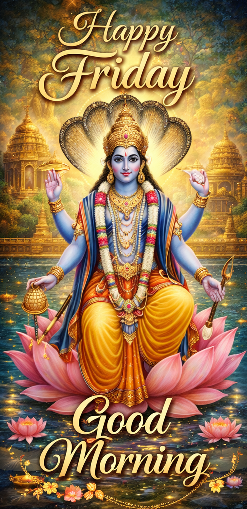 Friday Good Morning Wishes with lord vishnu