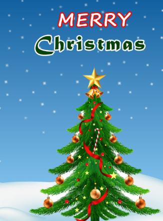 xmas wishes greeting card snow fall